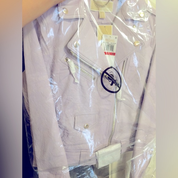 MICHAEL KORS Crinkled Leather MOTO JACKET NWT - Picture 2 of 2